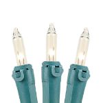 Clear 100 Light Icicle Lights Green Wire Long Drops