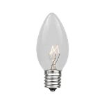 C9 25 Light String Set with Clear Bulbs on White Wire