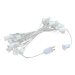 C9 25 Light String Set with Ceramic Orange Bulbs on White Wire