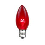 100 C9 Christmas Light Set - Red Bulbs - White Wire