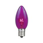 100 C9 Christmas Light Set - Purple Bulbs - White Wire