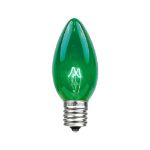 100 C9 Christmas Light Set - Green Bulbs - White Wire