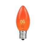 100 C9 Christmas Light Set - Orange Bulbs - White Wire