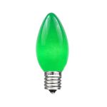 C9 25 Light String Set with Ceramic Green Bulbs on Brown Wire