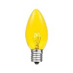 100 C9 Christmas Light Set - Yellow Bulbs - Brown Wire
