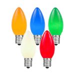100 C9 Ceramic Christmas Light Set - Assorted - Brown Wire