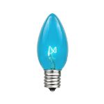 100 C9 Christmas Light Set - Teal Bulbs - Brown Wire