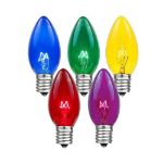 100 C9 Christmas Light Set - Assorted Bulbs - Black Wire