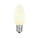 100 C9 Ceramic Christmas Light Set - White - Black Wire