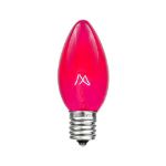 C9 25 Light String Set with Pink Bulbs on Black Wire