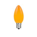 25 Light String Set with Orange Ceramic C7 Bulbs on Green Wire