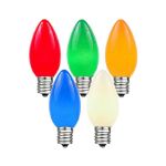 25 Light String Set with Multi Ceramic C7 Bulbs on Green Wire
