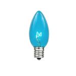 100 C7 String Light Set with Teal Bulbs on Green Wire