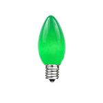 100 C7 String Light Set with Green Ceramic Bulbs on Green Wire