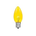 C7 25 Light String Set with Yellow Twinkle Bulbs on White Wire