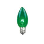 100 C7 String Light Set with Green Bulbs on White Wire