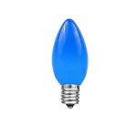 100 C7 String Light Set with Blue Ceramic Bulbs on White Wire