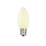25 Light String Set with White Ceramic C7 Bulbs on Brown Wire