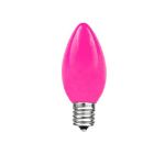25 Light String Set with Pink Ceramic C7 Bulbs on Black Wire