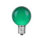 25 G30 Globe Light String Set with Green Satin Bulbs on Green Wire