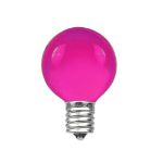 25 G30 Globe Light String Set with Purple Satin Bulbs on Brown Wire