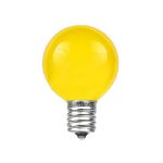 100 G30 Globe String Light Set with Yellow Satin Bulbs on Brown Wire