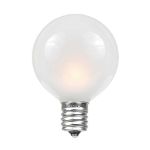25 G40 Globe String Light Set with Frosted White Bulbs on White Wire