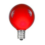 25 G40 Globe String Light Set with Red Satin Bulbs on White Wire