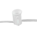 25 G40 Globe String Light Set with Orange Satin Bulbs on White Wire