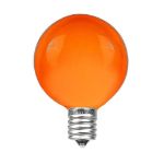 100 G40 Globe String Light Set with Orange Satin Bulbs on White Wire
