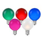 100 G40 Globe String Light Set with Multi Colored Bulbs on Brown Wire