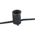 25 G30 Globe Light String Set with Blue Satin Bulbs on Black Wire