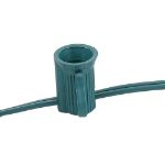 25 Light String Set with Red LED C7 Bulbs on Green Wire