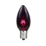 25 Twinkling C9 Christmas Light Set - Black Light Purple - Brown Wire