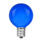 25 G50 Globe Light String Set with Blue Bulbs on Brown Wire