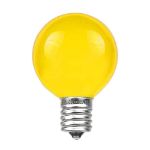 100 G50 Globe Light String Set with Yellow Bulbs on Brown Wire