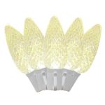 25 Warm White LED C9 Pre-Lamped String Lights on White Wire