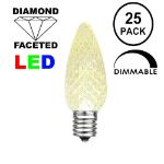 25 Light String Set with Warm White LED C9 Bulbs on Brown Wire
