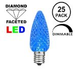 25 Light String Set with Blue LED C9 Bulbs on Green Wire
