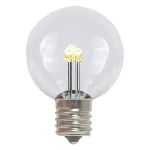 25 Warm White LED G30 Commercial Grade Candelabra Base Light Set - Black Wire