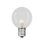 25 Clear G30 Commercial Grade Candelabra Base Light Set - Black Wire