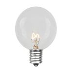 25 Clear G40 Commercial Grade Candelabra Base Light Set - Black Wire