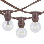 25 Warm White LED G30 Commercial Grade Candelabra Base Light Set - Brown Wire