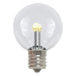 25 Warm White LED G30 Commercial Grade Candelabra Base Light Set - White Wire