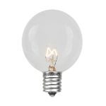 25 Clear G40 Commercial Grade Candelabra Base Light Set - White Wire
