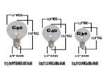 25 Clear G50 Commercial Grade Intermediate Base Light Set - White Wire