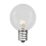 25 Clear G50 Suspended Commercial Grade Intermediate Base Light Set - Brown Wire