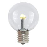 100 Warm White LED G30 Commercial Grade Candelabra Base Light Set - Brown Wire