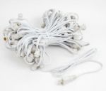 100 Clear G30 Commercial Grade Candelabra Base Light Set - White Wire