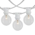 80 Clear G50 Commercial Grade Intermediate Base Light Set - White Wire